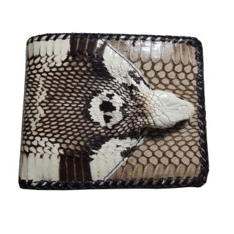 Ví da rắn hổ mang nguyên con đan viền Ruby Luxury  tặng 6 lưỡi dao cạo râu kép 60.000 đ