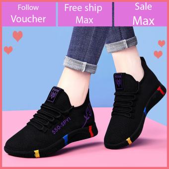 Giày sneaker thể thao nữ hàn quốc buộc dây siêu nhẹ V245 CB