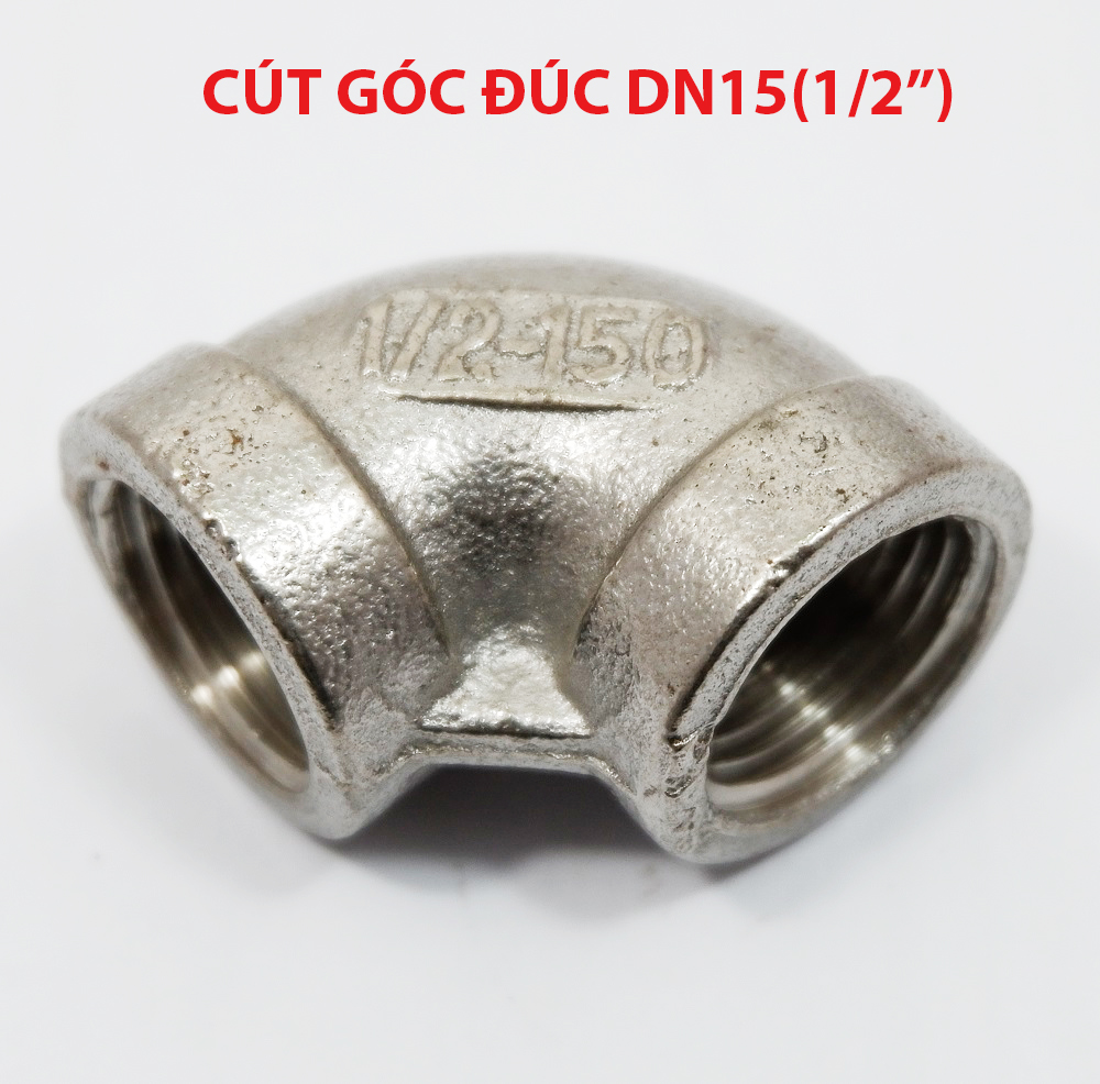 Cút nối ren inox đúc 1/2' , cút góc 90