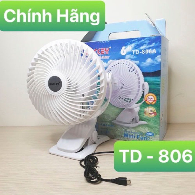 Quạt sạc - quạt tích điện - quạt kẹp bàn xoay 180 độ chạy 3 cấp độ gió liên tục quạt sạc tích điện kẹp bàn mickey td-806 4800mah - quạt để bàn - kẹp bàn- nhỏ gon- tiện lợi.quạt giá rẻ