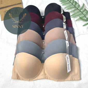 Áo ngực nữ trơn ngang cup C, áo lót không mút có gọng, nội y big size Thái Sisterhood 2497, Sinny