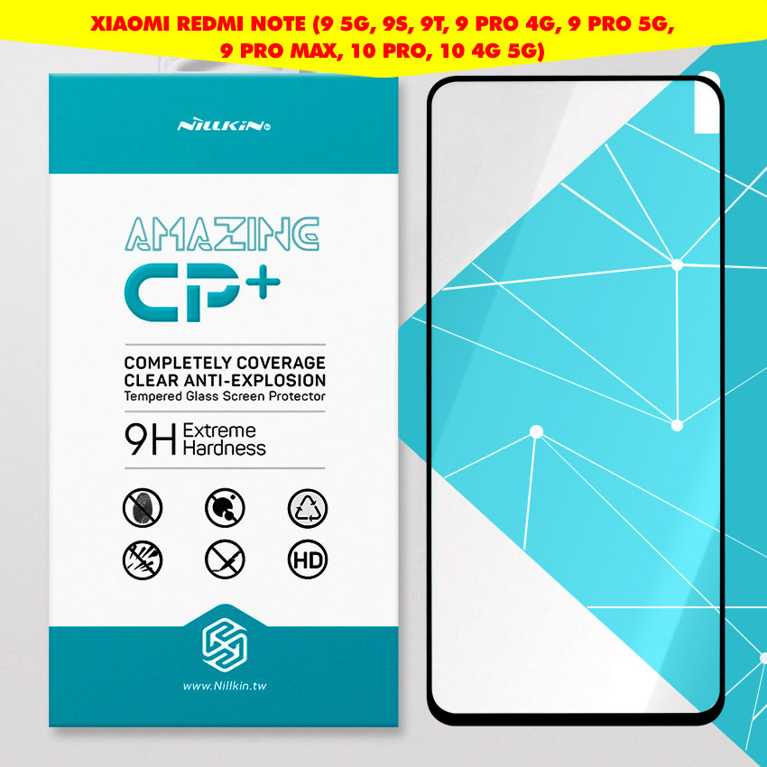 Kính cường lực cho xiaomi redmi note 9 5g, note 9s, note 9t, note 9 pro 4g 5g, note 9 pro max, note 10 pro, note 10 4g 5g full màn hình hiệu nillkin combo 2022