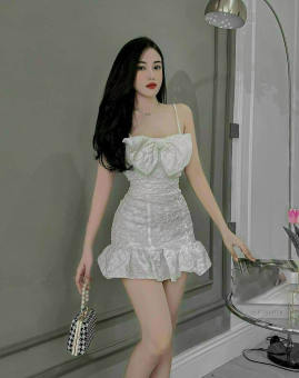 Đầm Nữ 2 dây kết nơ phù hợp đi dạo, dự tiệc thời trang HARI