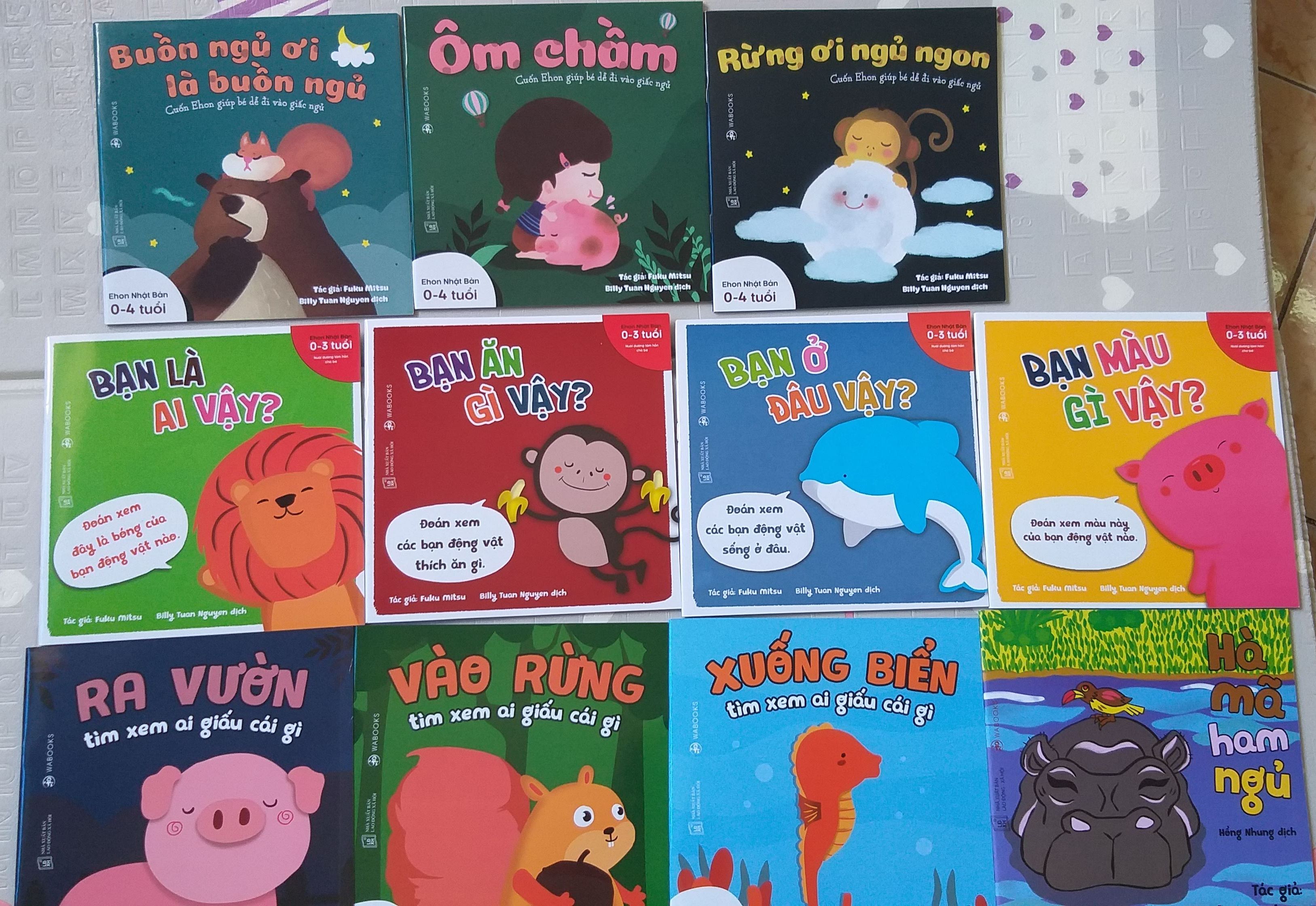 Combo 11 cuốn ehon cho bé từ 0 - 6 tuổi - ai giấu cái gì - buồn ngủ ơi là buốn ngủ - bạn là ai vậy?