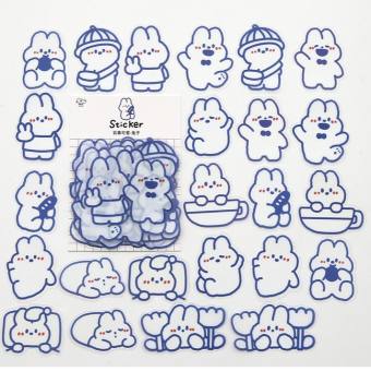 Bộ Sticker hình Gấu Béo - Thỏ dễ thương dán sổ, nhán dãn trang trí laptop, điện thoại