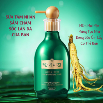 500ml Sữa Tắm Thuần Chay Trắng Da Nhân Sâm Cao Cấp Chính Hãng Hanmi Giúp Bạn Sở Hữu Làn Da Trắng Trẻo Mịn Màng Cung Cấp Độ Ẩm Loại Bỏ Tế Bào Chết