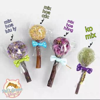 Bánh cỏ mix hoa hình que kẹo mài răng cho hamster, thỏ, bọ ú...