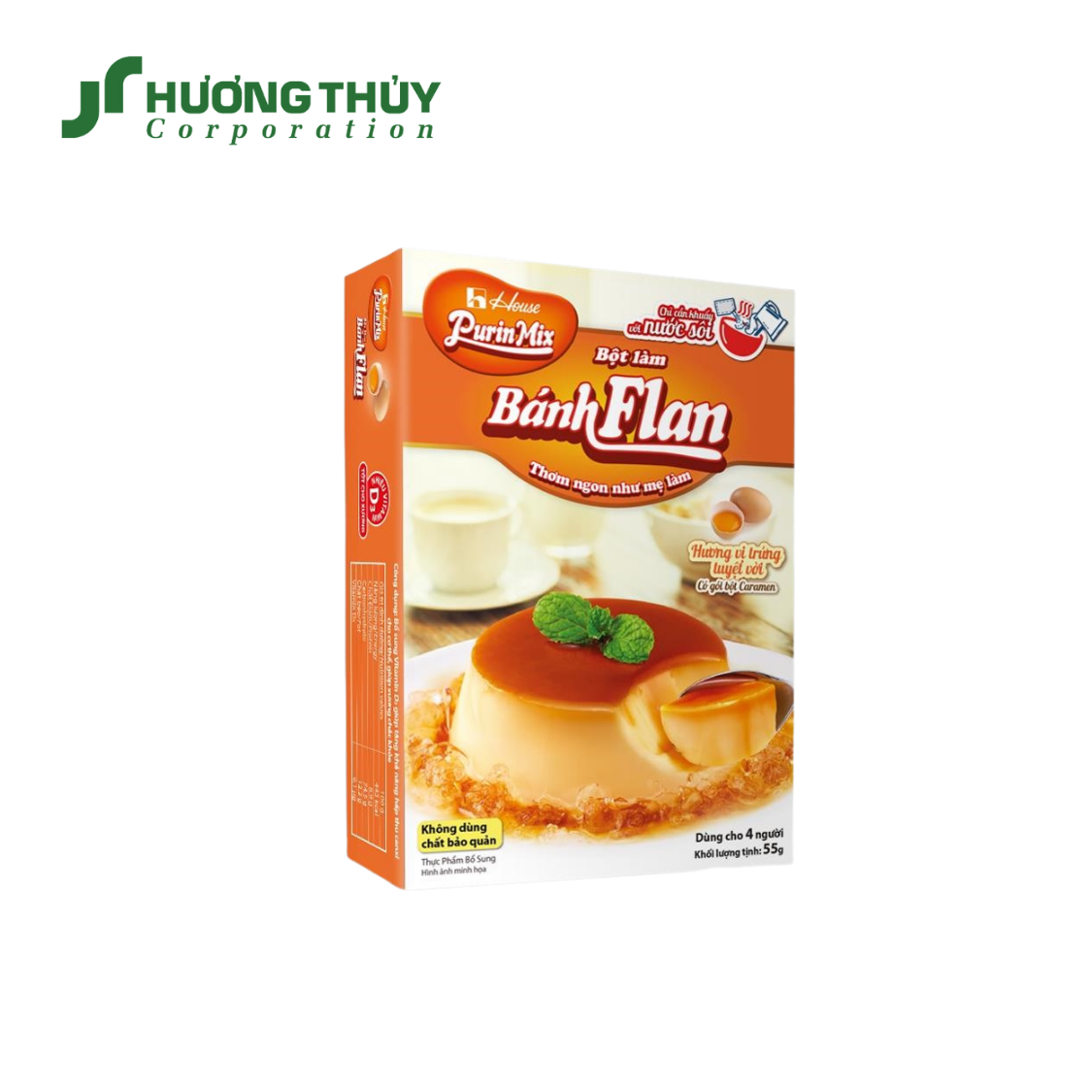 Bột làm bánh flan PurinMix vị trứng (55gr/hộp) kèm gói bột caramel chất lượng Nhật Bản tiện dụng nhanh chóng