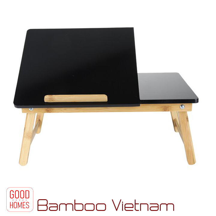 Bàn laptop để giường gấp gọn gỗ tre
