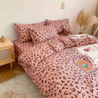 Bộ Chăn Ga Gối Cotton PL Báo Hồng , Chất Liệu Thoáng Mát , Kích Cỡ Đa Dạng , By. C.A Decor Store