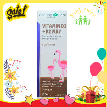 Vitamin D3 + K2 MK7 Healthy Care 25ml của Úc giúp bé tăng chiều cao