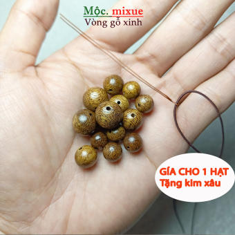 Hạt lẻ Trầm hương hạt 3 lỗ hồ lô xâu vòng handmade [GIÁ CHO 1 HẠT] tặng kim xâu - Mộc mixue