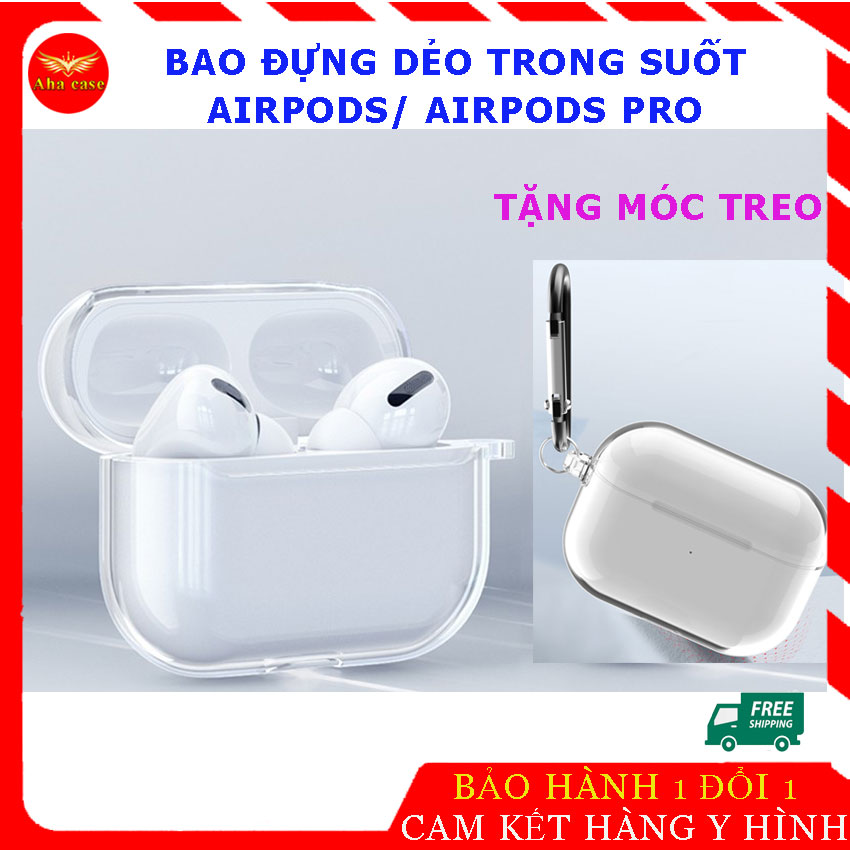 Case airpod pro, airpods 1/2 /3 bao silicon bảo vệ tai nghe , dẻo trong suốt case đựng, airpod2, airpods 3 prp kèm móc khóa treo