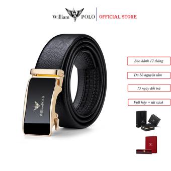 Thắt lưng nam ,dây lưng nam , thắt lưng da , dây nịt nam da bò , dùng khóa tự động  WILLIAMPOLO  POLO2235P