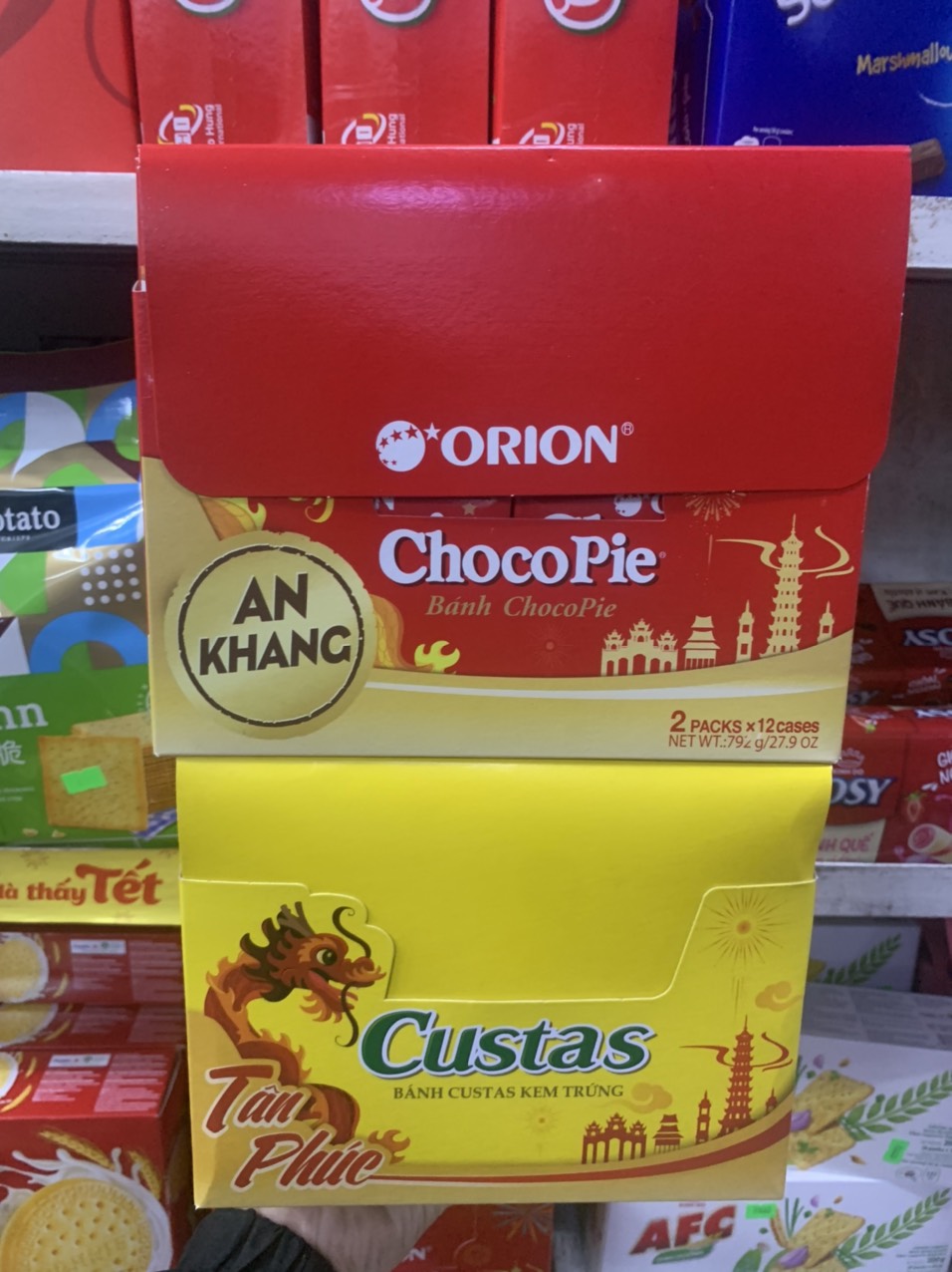 Lốc 12 Hộp Bánh Orion Chocopie, Trứng Custas