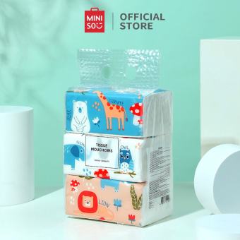 Combo 3 gói khăn giấy Forest Family Miniso size lớn 3 lớp dày dặn thân thiện với da