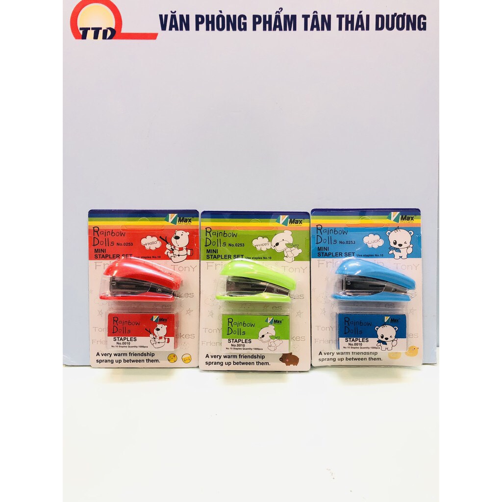 Máy dập ghim mini cute kèm hộp ghim
