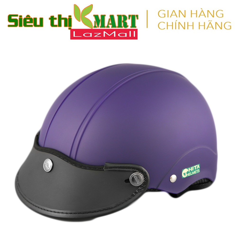 [Chính hãng 100%] Mũ bảo hiểm Sơn màu tím Nón bảo hiểm Nam nữ 1/2  hàng hiệu.