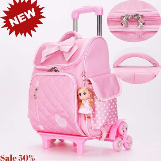 Balo chống gù nhật bản Balo Kéo 6 Bánh Học Sinh Balo kéo cho học sinh Balo 6 bánh chống gù lưng học sinh Golove. Chất Liệu Vải Canvsa Độ Bền CaoChống Bám Bụi Chống Thấm Nước Ẩm Ướt Dễ Thương. Bảo Hành