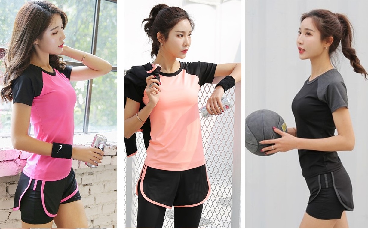 Bộ Đồ Tập Gym, Yoga, Quần Áo Thể Thể Thao Nữ Hàng Cao Cấp 2 Món, áo thun và quần 2 lớp
