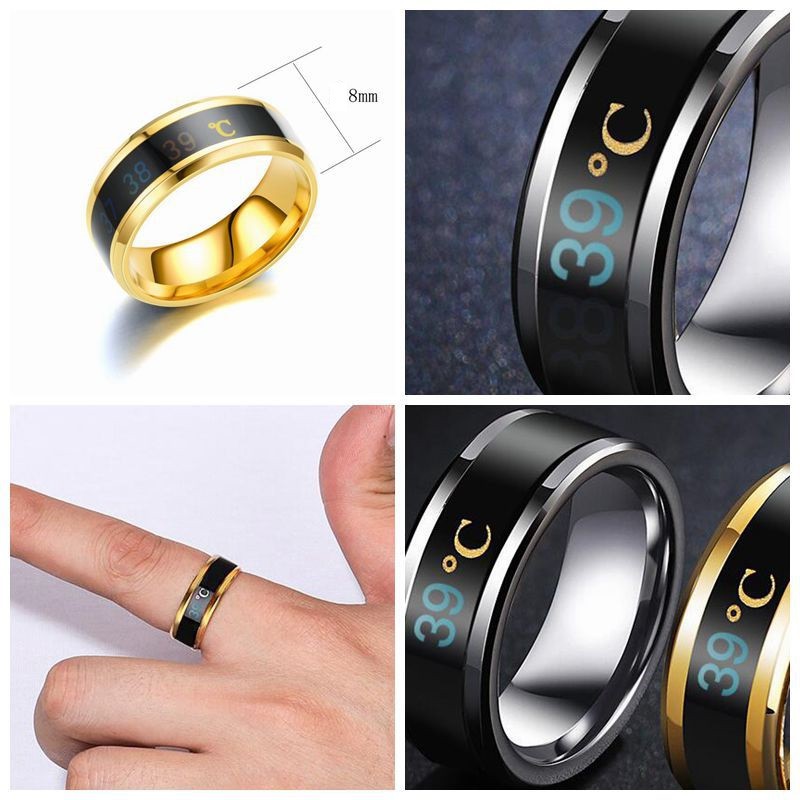 Nhẫn nam titan đo nhiệt độ cơ thể, nhẫn nữ titan đo nhiệt độ cơ thể trong bộ sưu tập nhẫn phát sáng 2021