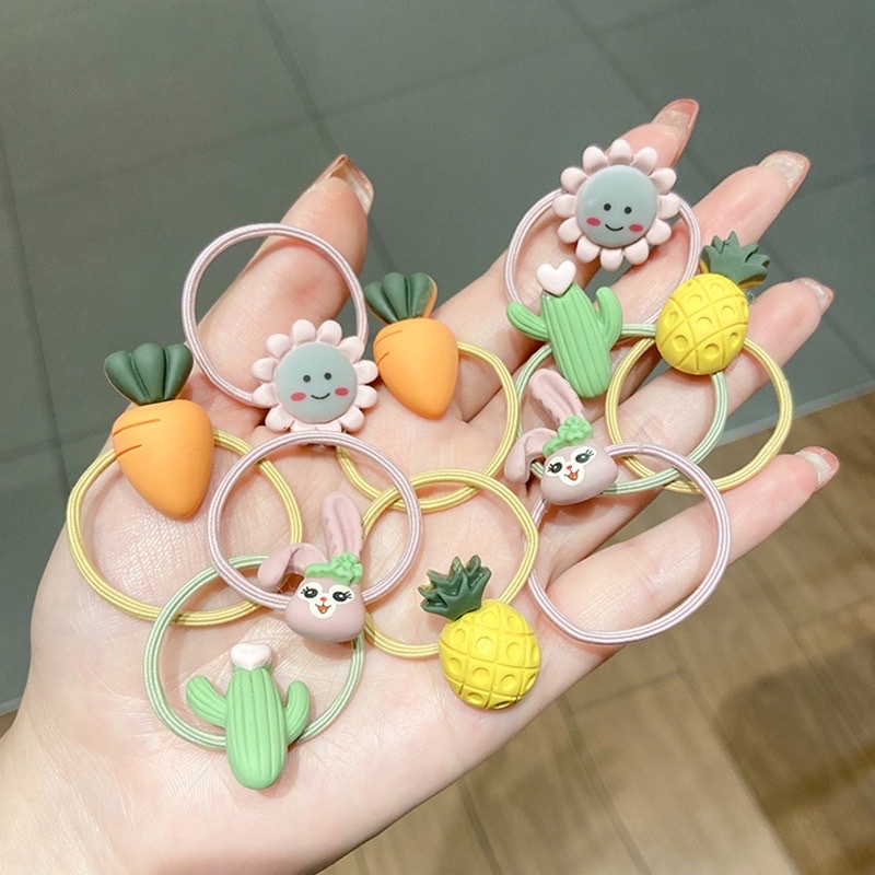 Set 4 dây cột tóc mini đáng yêu cho bé - dây cột tóc cute mika mika