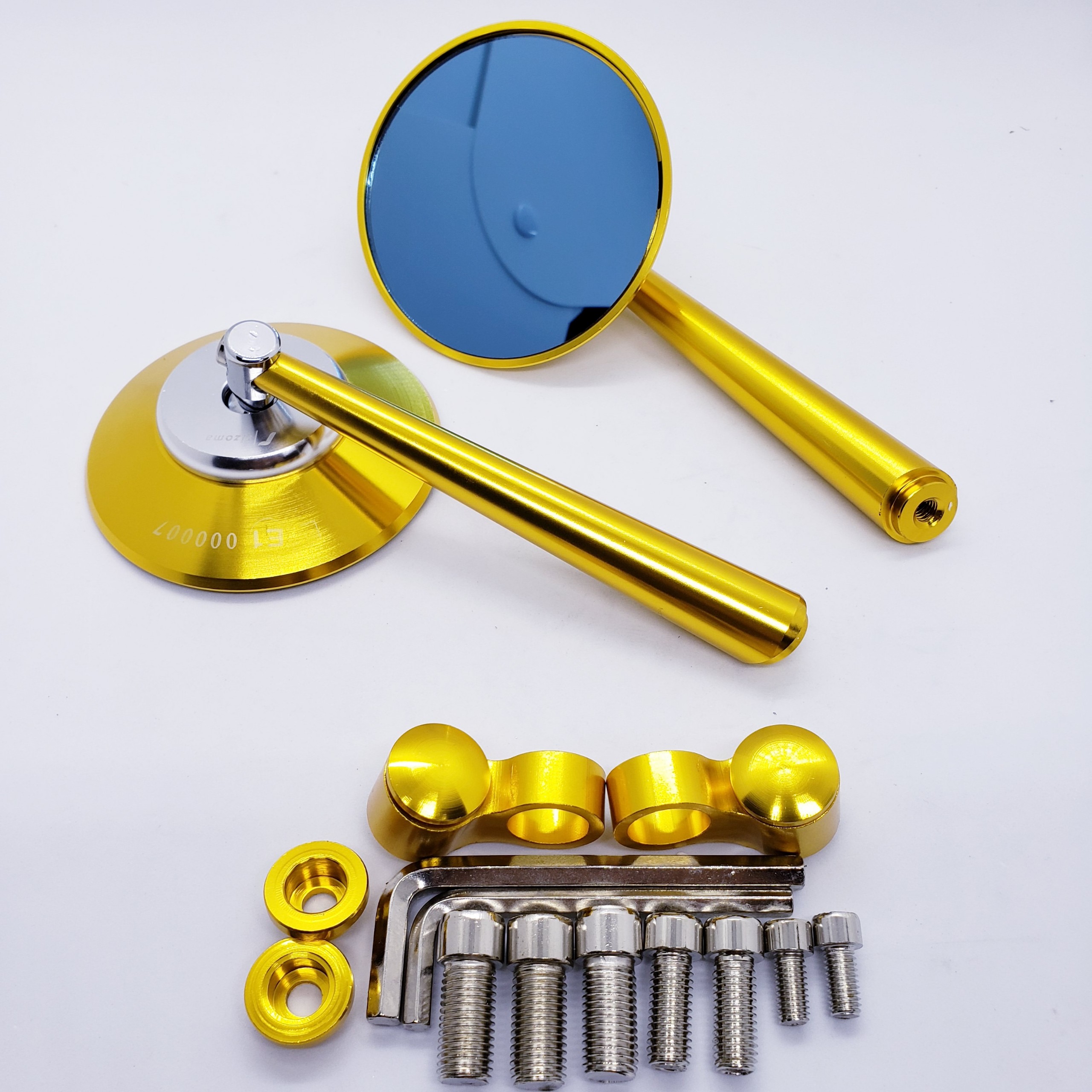 1 Đôi Gương xe máy kính chiếu hậu tròn rizoma màu vàng cao cấp dùng cho xe sh vario ab vision wave...