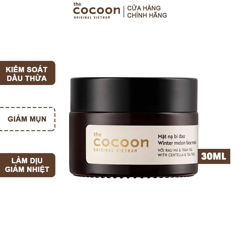 Mặt nạ bí đao Cocoon 30ml giảm dầu và mụn, làm thông thoáng lỗ chân lông, cấp ẩm cho da, mang lại làn da mịn màng và căng bóng Học Viện Quân Y Việt Nam