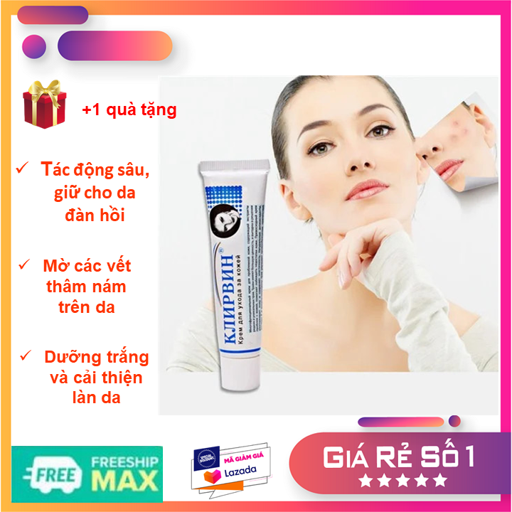 Kem Xoá Mờ Sẹo Klirvin Nga 25g |kem tri sẹo lồi lõm thâm rỗ lâu năm|kem tri sẹo nga|kem tri thâm mụn|thuoc tri thâm mụn|thuoc tri thâm sẹo