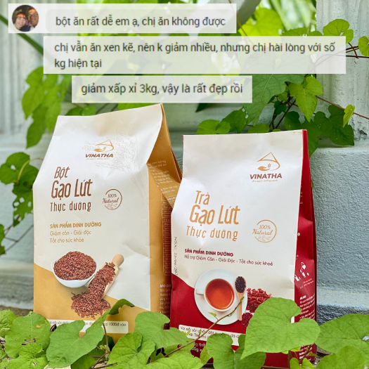 Combo Bột và Trà Gạo Lứt Giảm Cân Thực Dưỡng VINATHA (GIẢM 2-3KG SAU 1 TUẦN SỬ DỤNG)