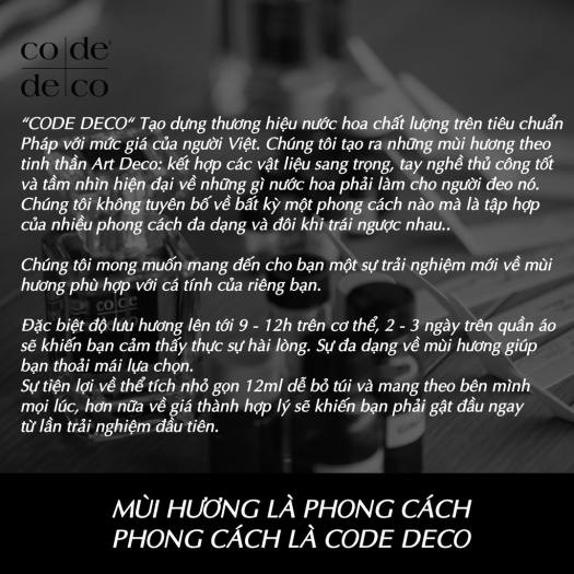 Tinh Dầu Nước Hoa Pháp Code Deco Good Girl Cá Tính, Ngọt Ngào, Gợi Cảm 12ml - Dạng Xịt Tiện Lợi