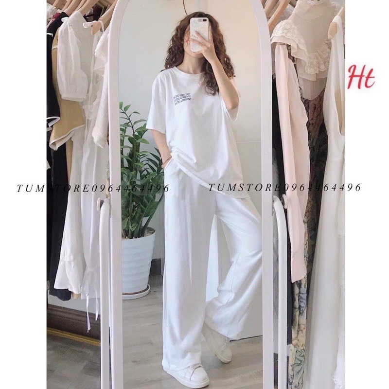 Set áo youlove +quần xuông trắng pm60