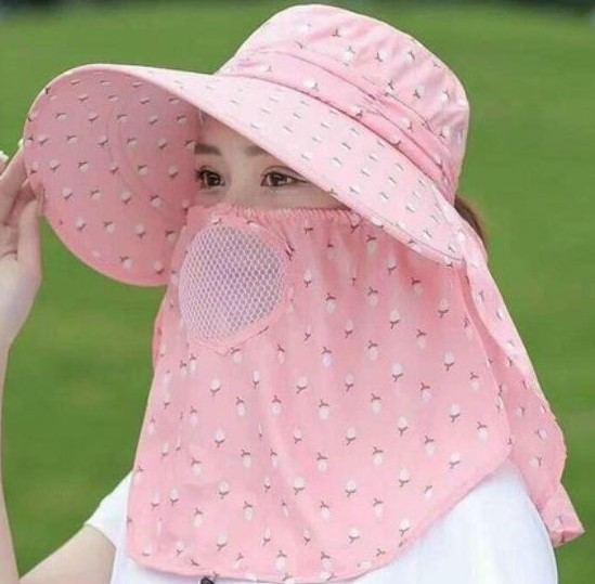 MŨ CHỐNG NẮNG NỮ MÙA HÈ VÀNH RỘNG NÓN ĐI NẮNG + KHẨU TRANG, THÔ, KAKI, THOÁNG MÁT KHÔNG CONG GẪY - 2