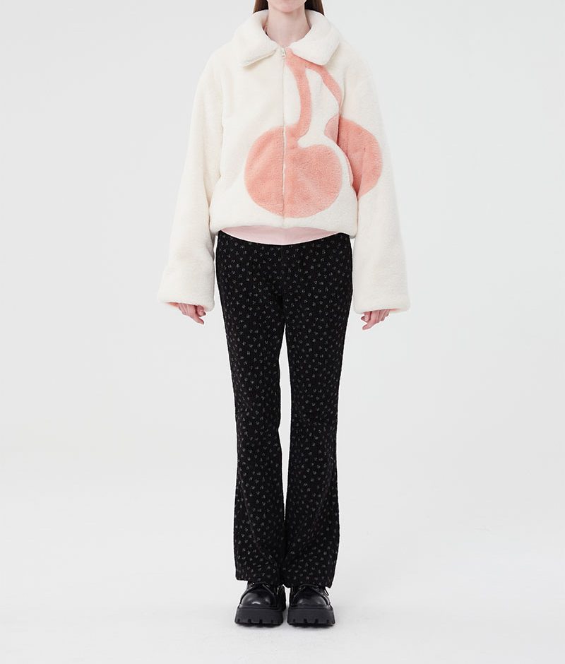 KIRSH] BIG CHERRY BOA FUR JUMPER |22AW | | Lazada.co.th