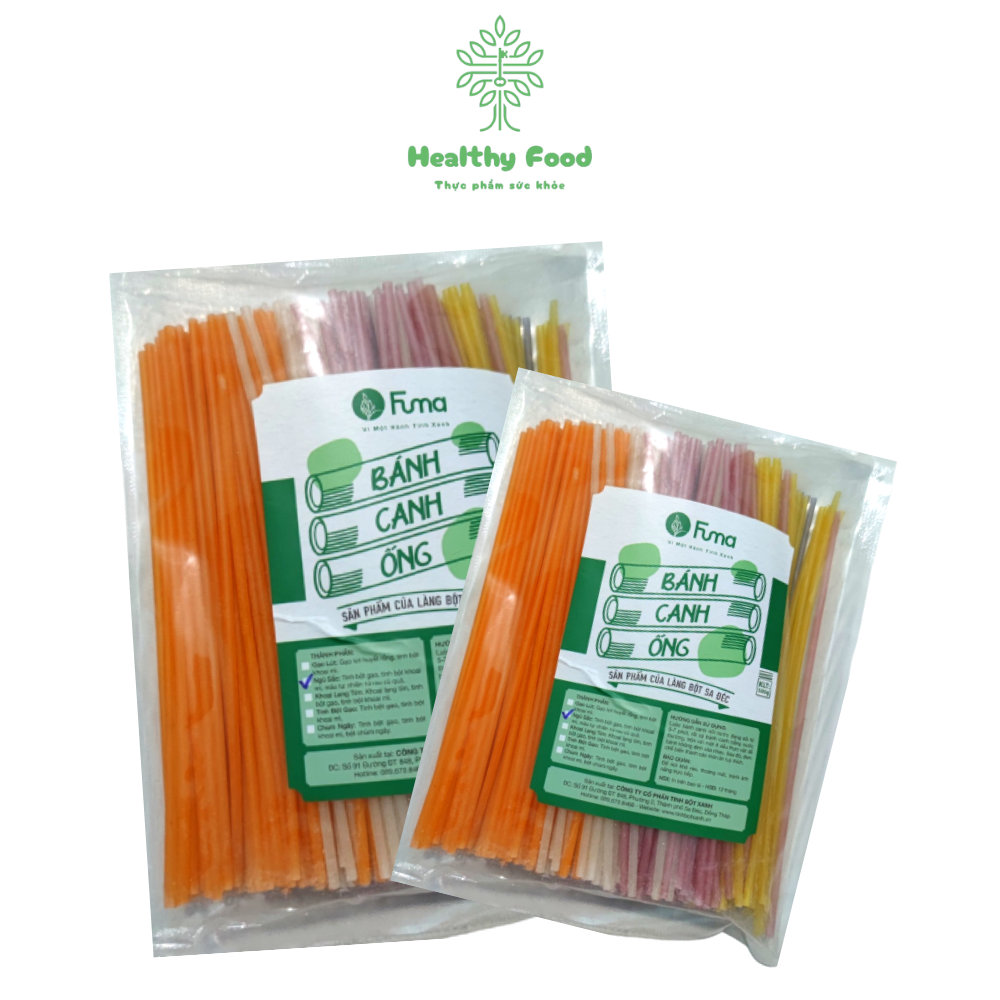 Bánh canh ống rau củ ngũ sắc Fuma 500g/ 1Kg - Bánh canh khô hữu cơ tốt cho sức khỏe.