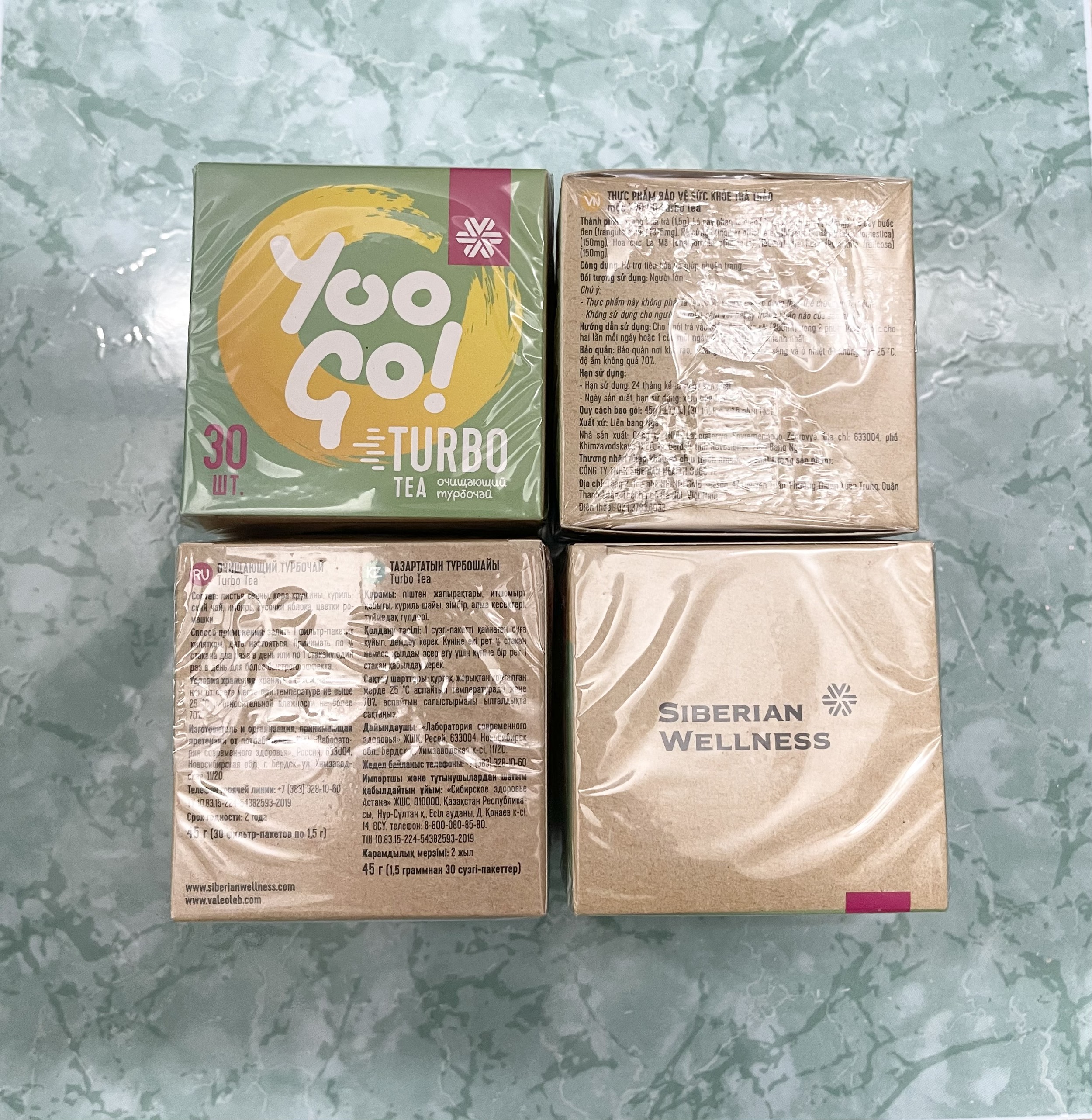 [ GIÁ SỈ ] - Trà thảo mộc Yoo Go Turbo Tea siberian Hỗ trợ giảm cân  cải thiện hệ tiêu hóa Tăng cường hoạt động ruột giảm táo bón - hộp 30 gói