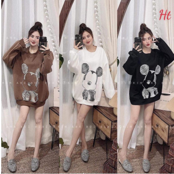 Áo sweart nỉ chuột ht1 cho nữ siêu đẹp/
