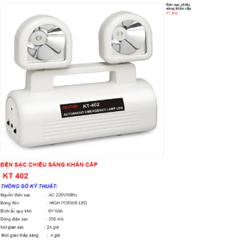 ĐÈN SẠC KENTOM KT 402ĐÈN CHIẾU SÁNG KHẨN CẤP
