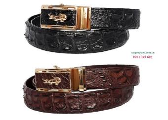 Thắt Lưng Nam Cao Cấp dây Lưng Nam Da Thật Đẹp Da Cá Sấu Vân Lưng ( tặng kèm hộp ) Dây thắt lưng da cá sấu liền nguyên con cá sấu BH 12 tháng