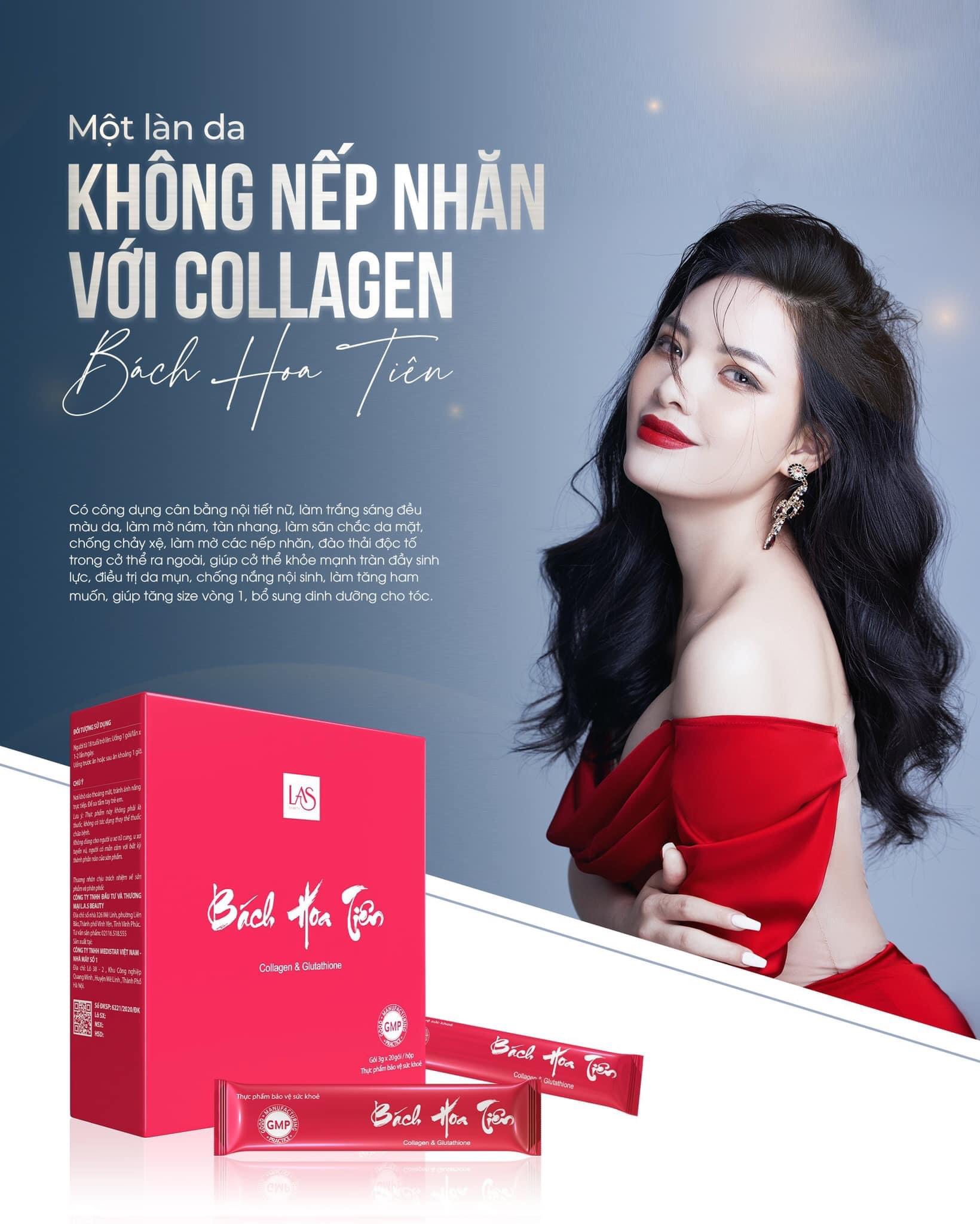 BÁCH HOA TIÊN LAS BEAUTY CỐM UỐNG ĐẸP DA TĂNG VÒNG 1 HỘP 20 GÓI