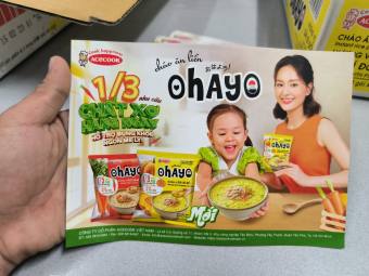 Cháo ăn liền OHAYO hương vị thịt bằm/ gà bí đỏ gói 60g