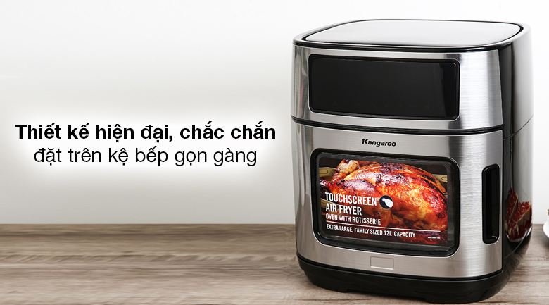 Nồi chiên không dầu kangaroo 12l, nồi chiên điện tử không dầu kangaroo kg12af1a bảo hành 12 tháng