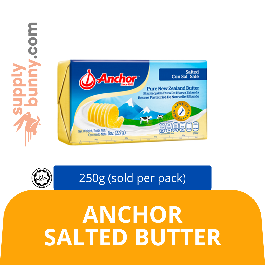 Anchor Salted Butter 250g (sold per pack) Le Cakery