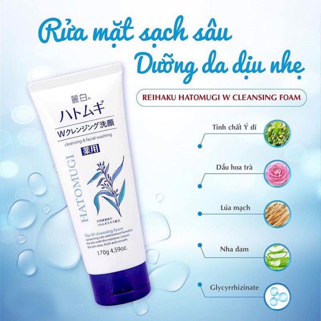Sữa rửa mặt hatomugi naturie hạt ý dĩ 130g