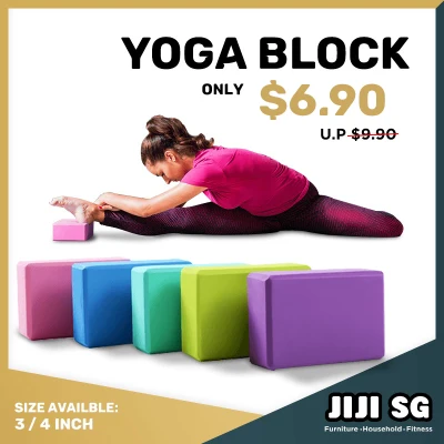 JIJI Yoga Block 3inch / 4inch (Yoga Block) - High Density EVA Foam/ Yoga Aerobic Pilates Foam Block Brick Home Exercise Fitness (JIJISG) (1)