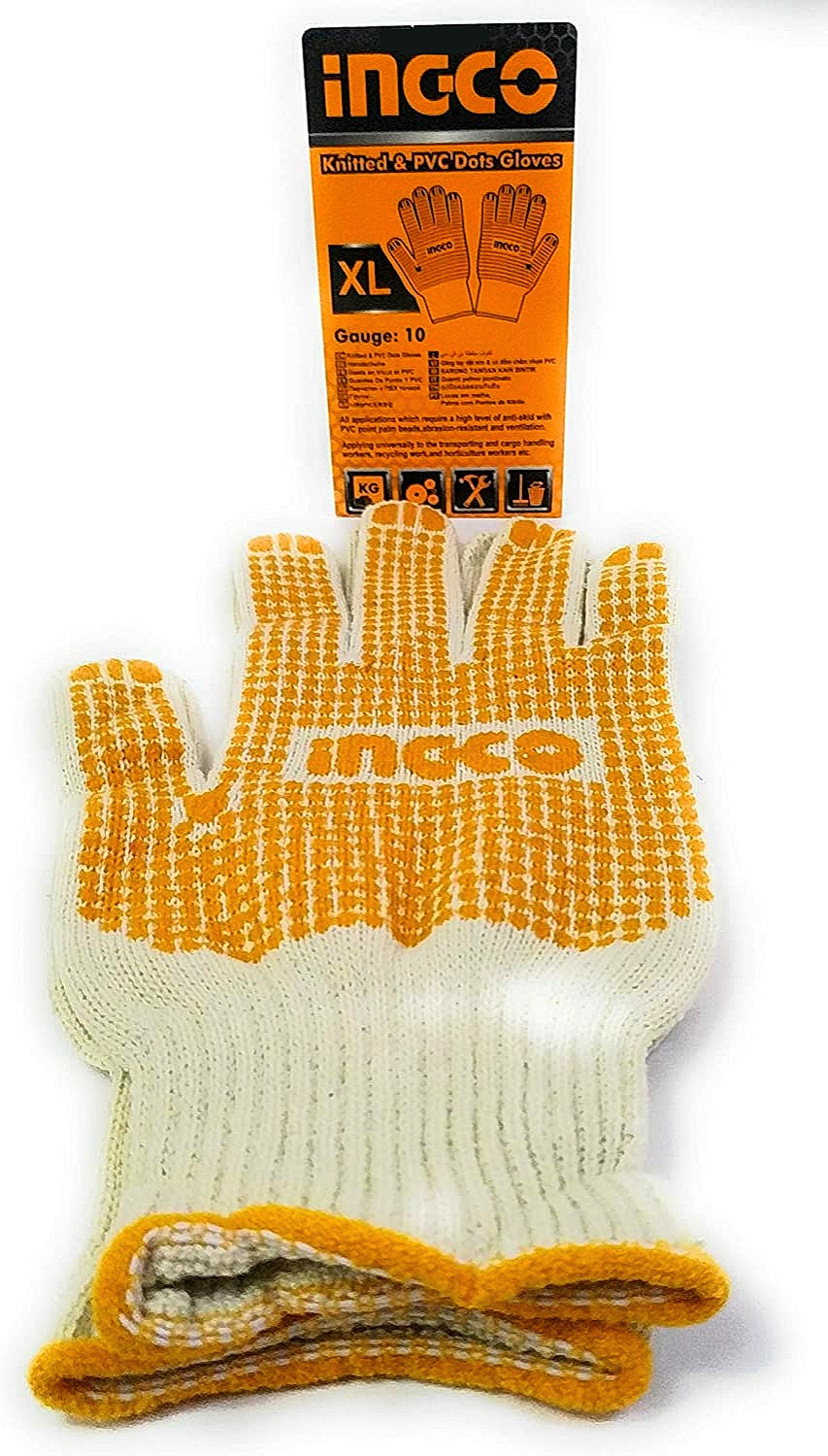 Knitted & Pvc Dots Gloves Ingco hgvk05