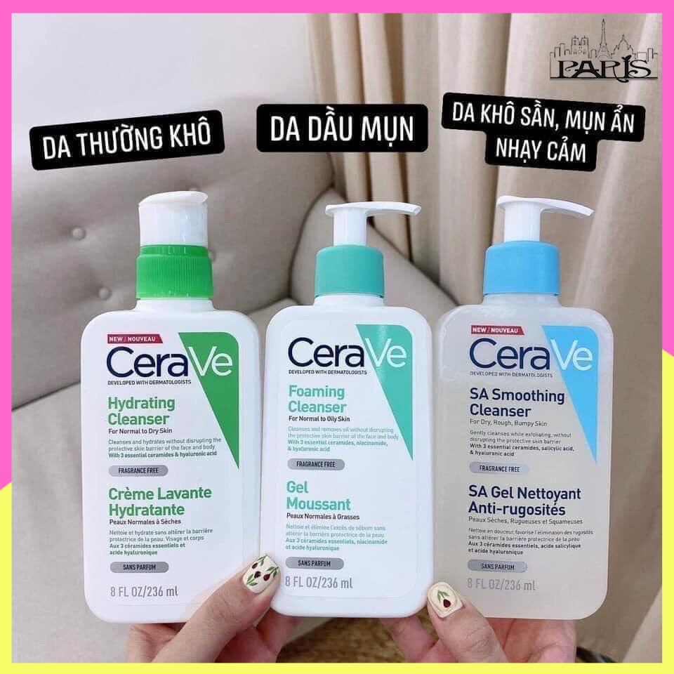 Sữa rửa mặt cerave chính hãng, sữa rửa mặt cerave 236ml - the paris