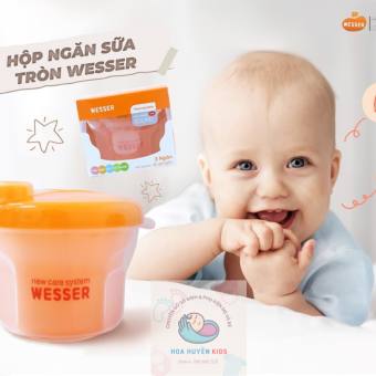 Hộp ngăn chia sữa bột thông minh cho bé  hiệu wesser 3 ngăn chính hãng