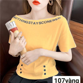 Áo thun kiểu nữ tay ngắn cổ tròn 3 màu phong cách M107