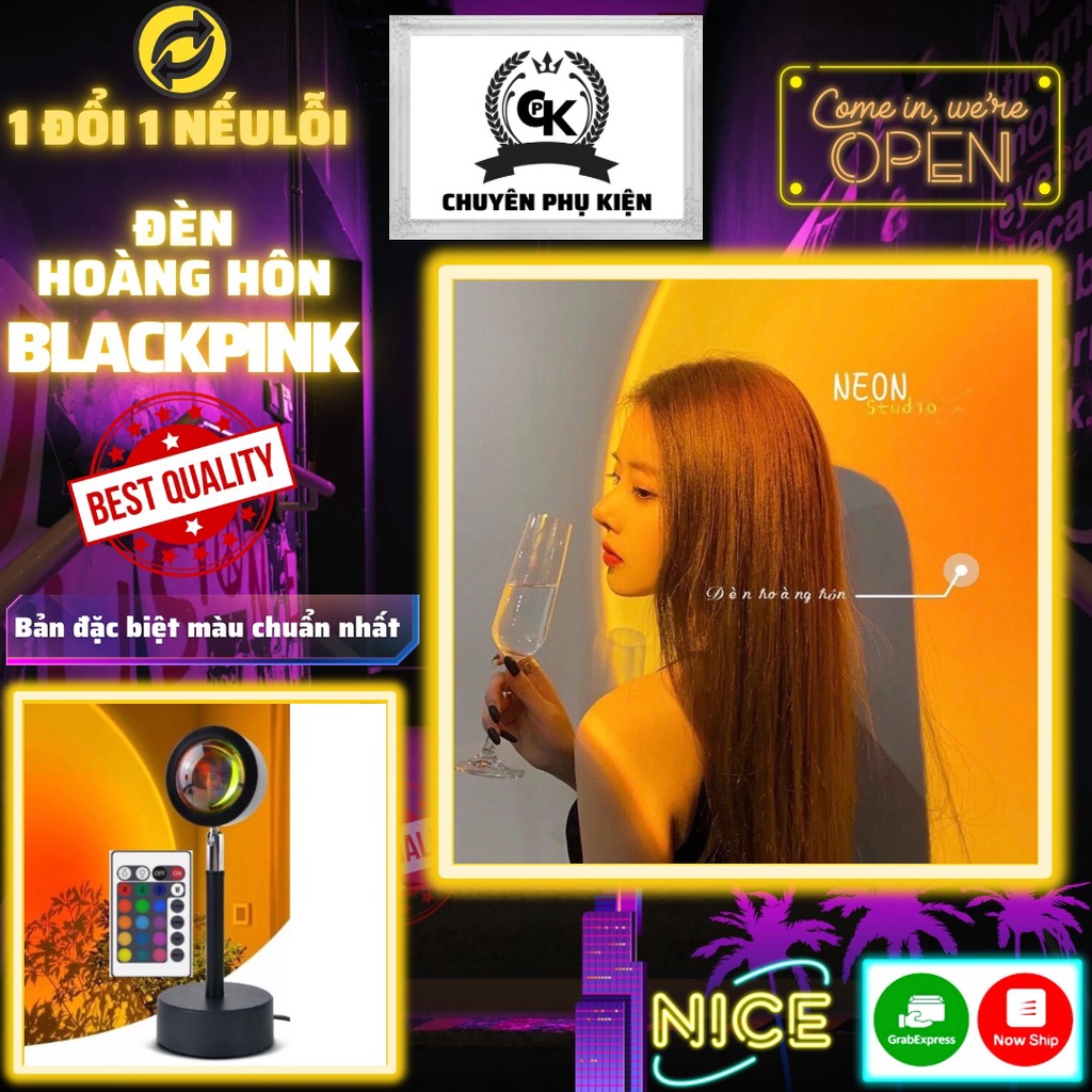 Đèn hoàng hôn, có điều khiển chuyển đổi 16 màu khác nhau, đèn led sống ảo,sunset, decor trang trí quay video tiktok